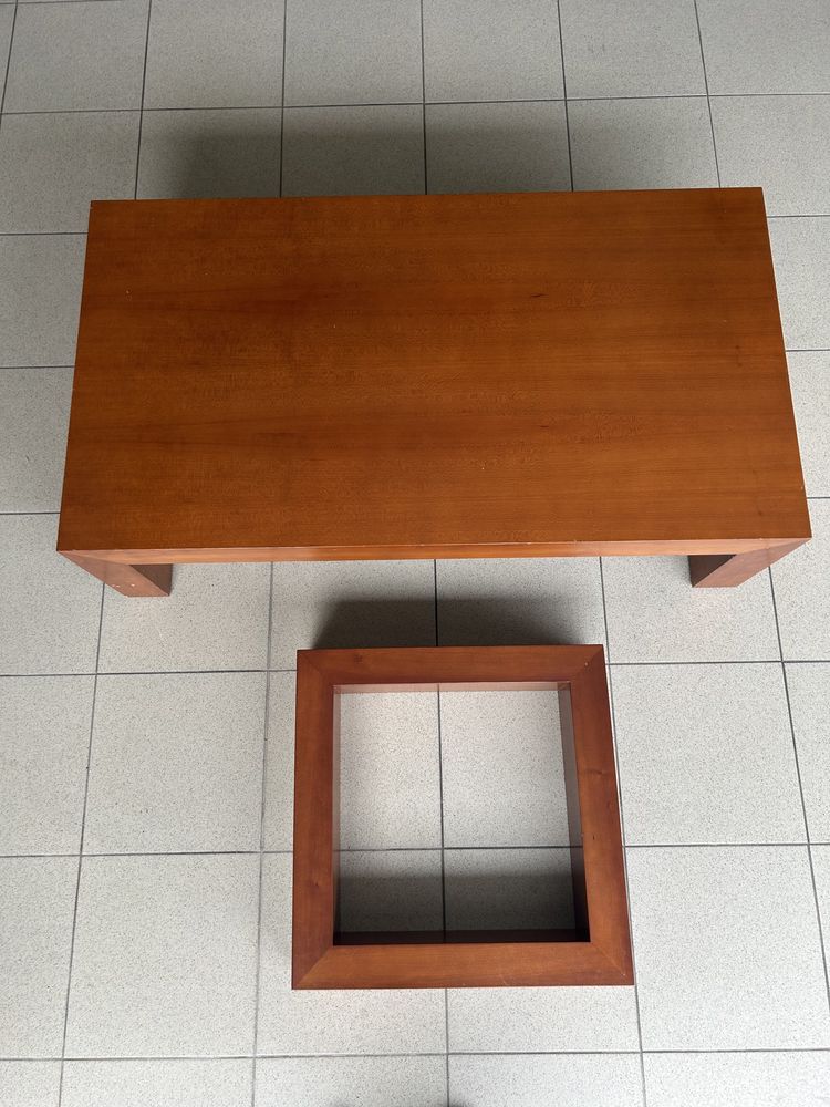 Vendo conjunto mesa + prateleira madeira