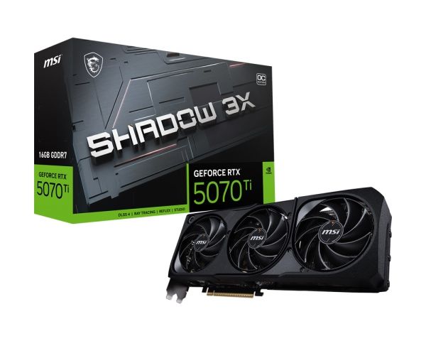 Placa Grafica MSI NVIDIA GeForce RTX 5070 Ti Shadow 3X OC 16GB DDR7