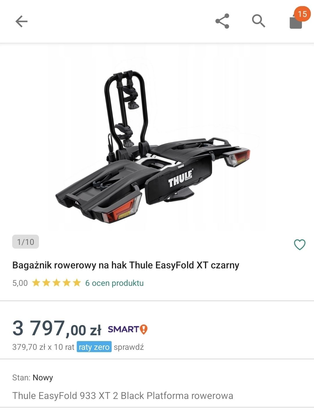 THULE EASYFOLD XT 933 bagażnik rowerowy platforma na hak NOWY