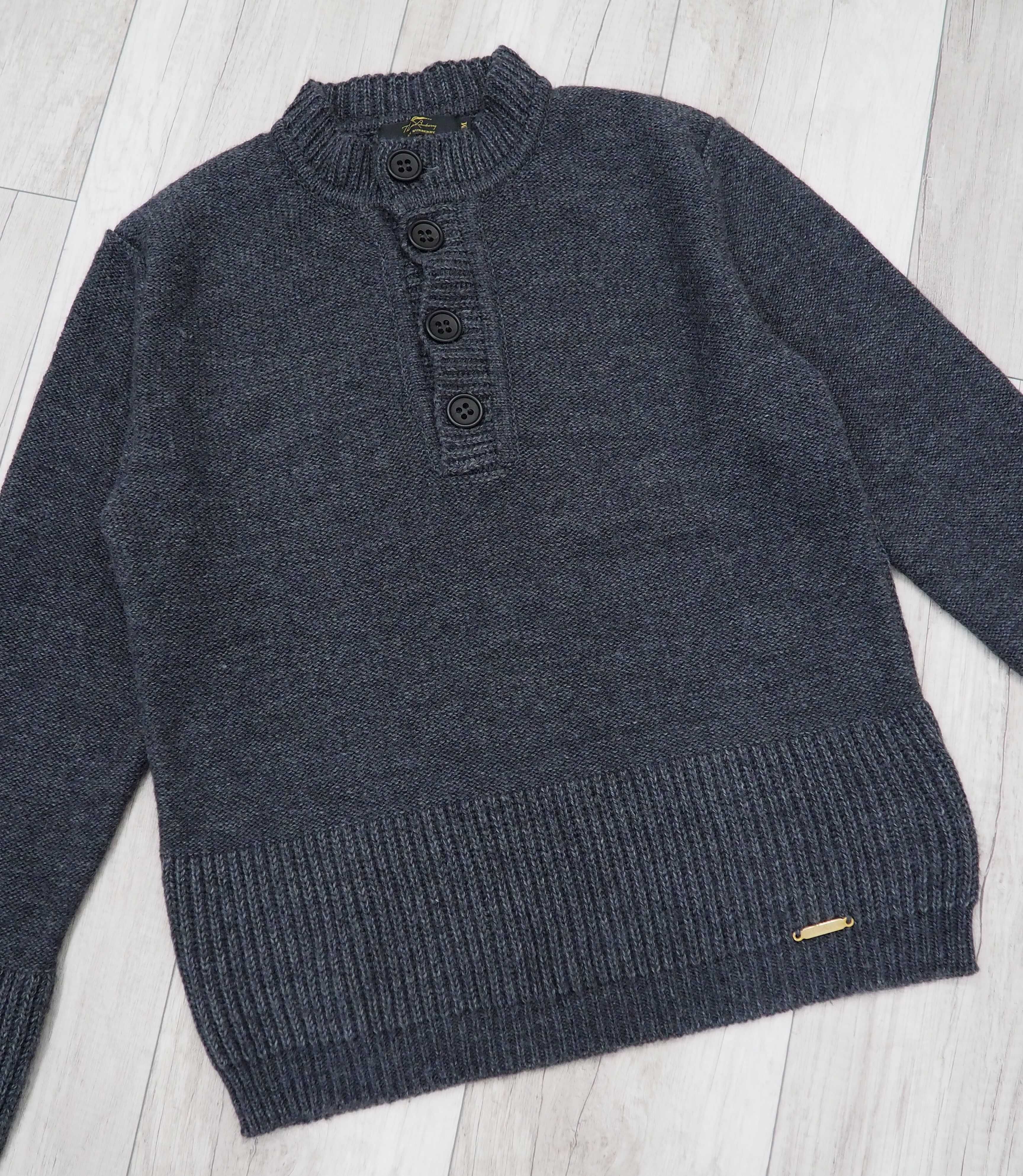 THOMAS BURBERRY_sweter melanż_alpaka_merino_rozmiar M