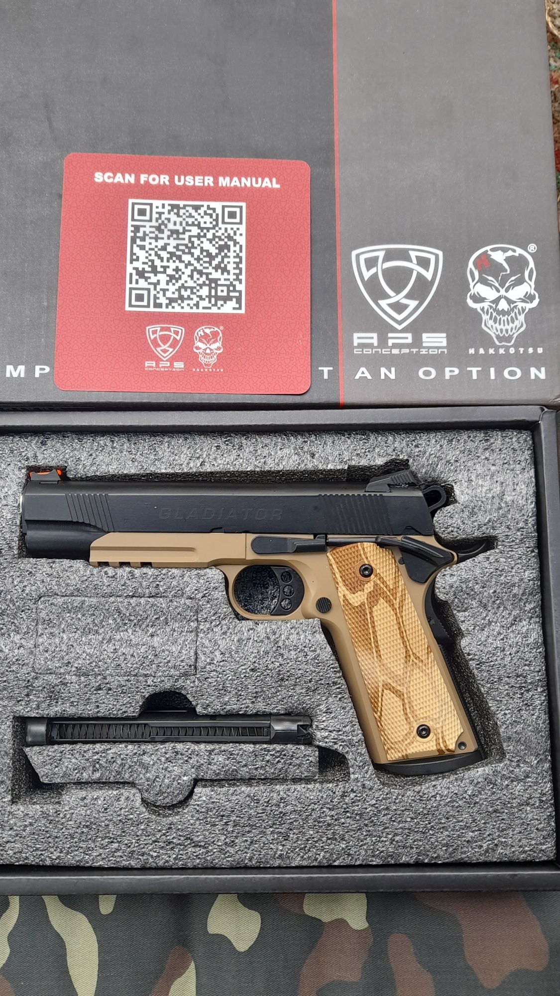 Pistola para airsoft M1911 GLADIATOR CRIXUS