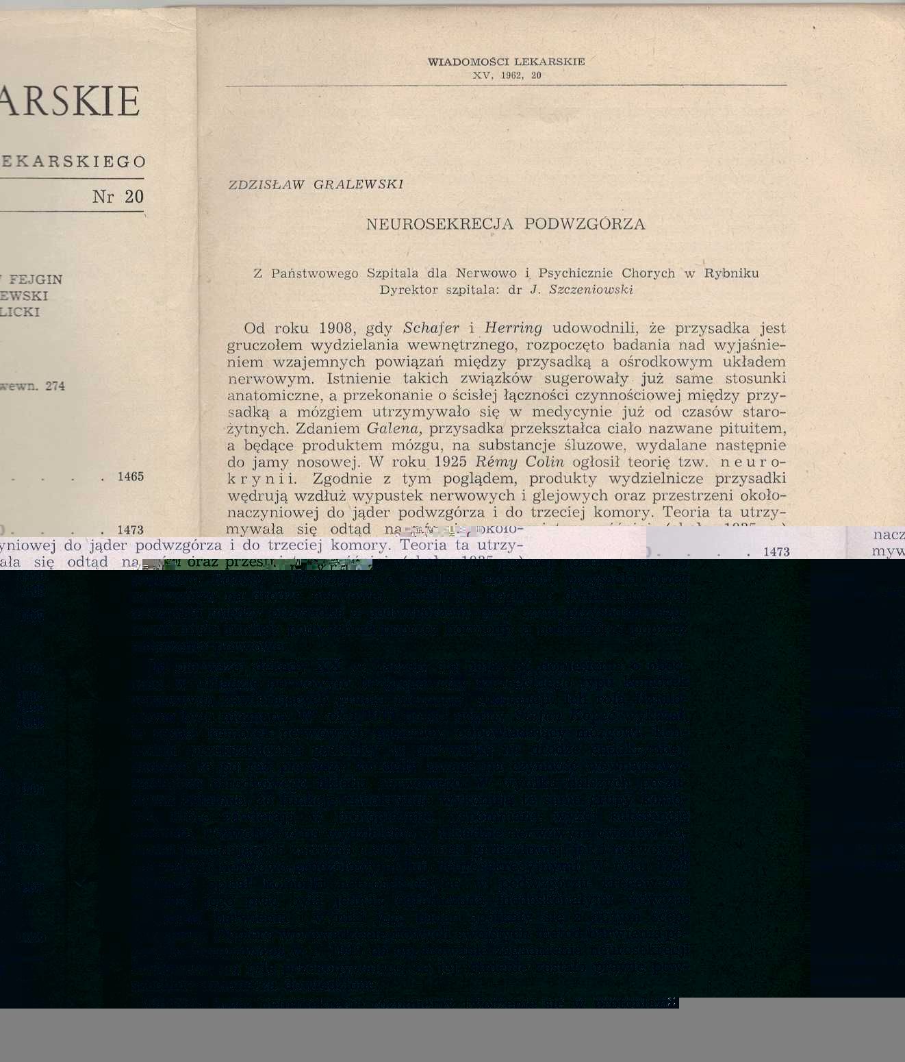 Wiadomości Lekarskie tomXV 1962.10.16 zeszyt 20