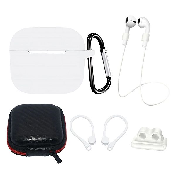 Zestaw silikonowe etui AirPods 3 + futerał / zaczep na ucho / pasek na