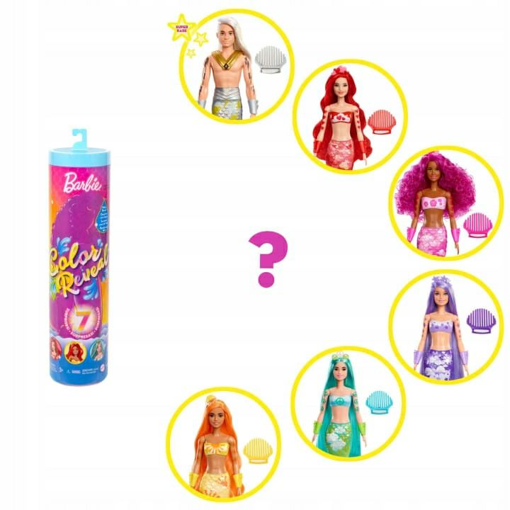 Lalka zmieniająca kolor Mattel Barbie Color Reveal syrenka