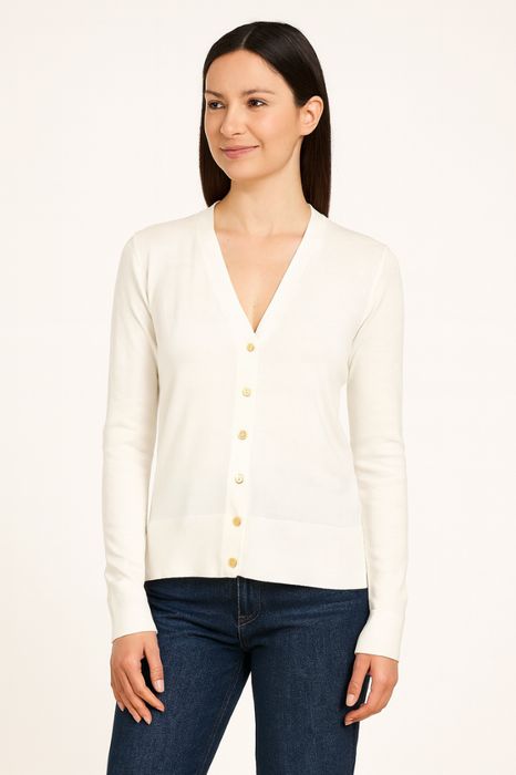 Sweter biały złote guziki Lauren Ralph Lauren S