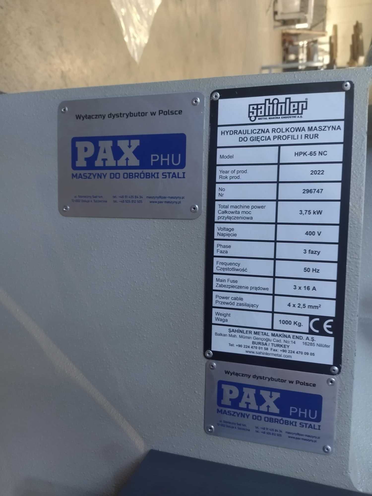 Giętarka do rur i profili SAHINNLER HPK 65 NC