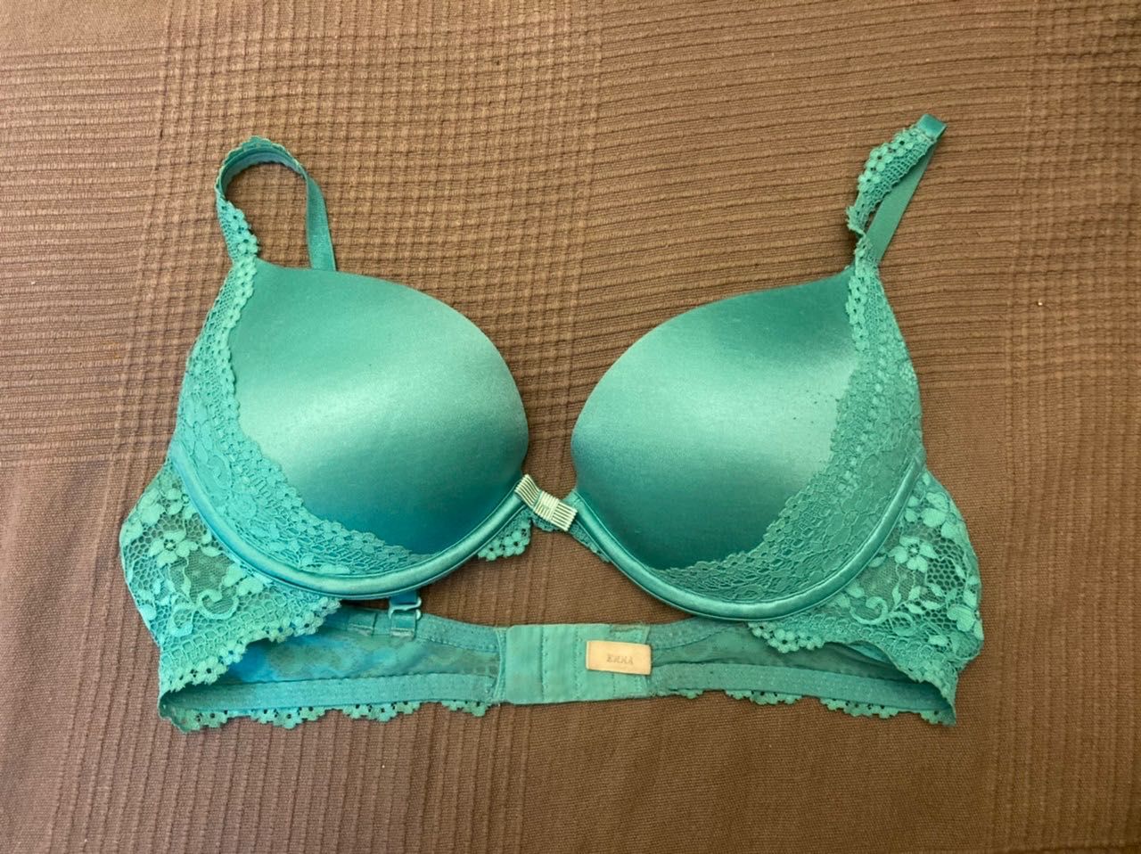Aerie biustonosz 75B American Eagle lingerie push up Emma zielony