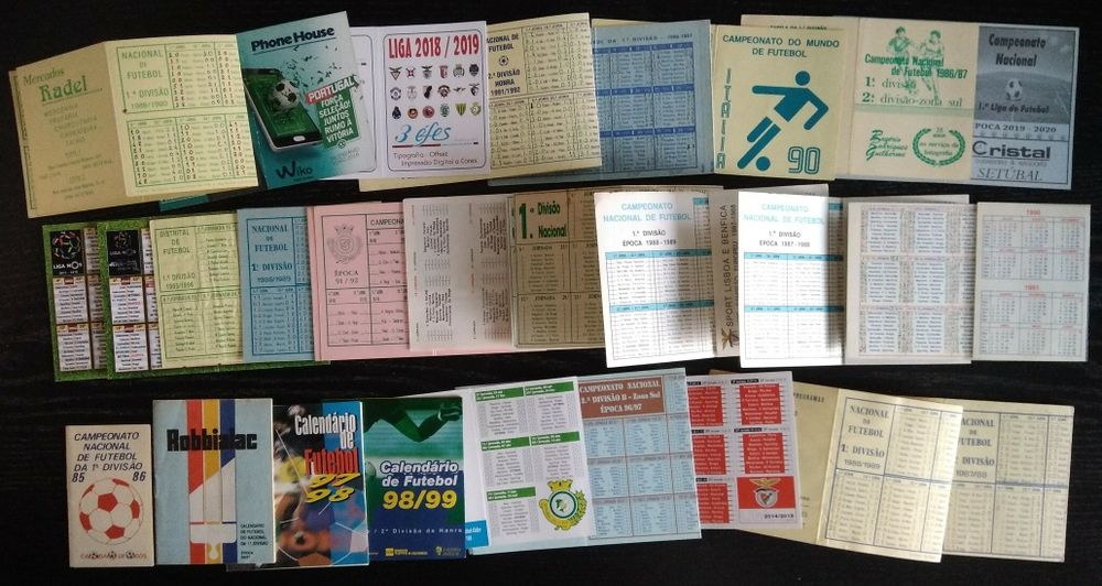 Livros e calendários de futebol