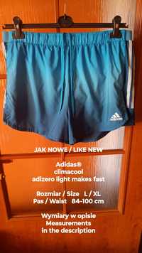 Adidas®  Męskie przewiewne spodenki sportowe, Roz. L/XL, Pas 84-100 cm