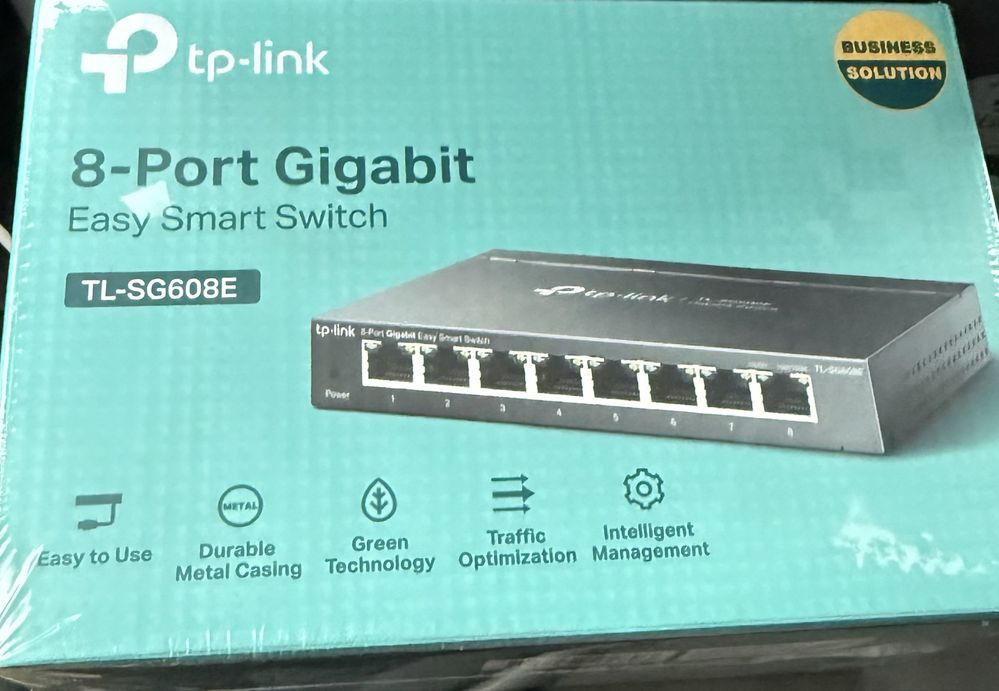 TP-Link TL-SG608E Desktop Gigabit Smart Switch, 8x RJ-45