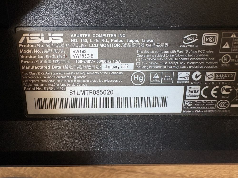 Monitor Asus czarny