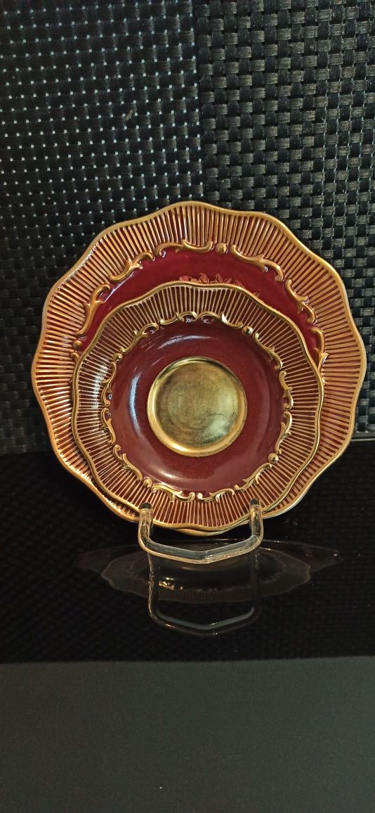 Porcelana malowana ręcznie TRIO złocone Przepiękne