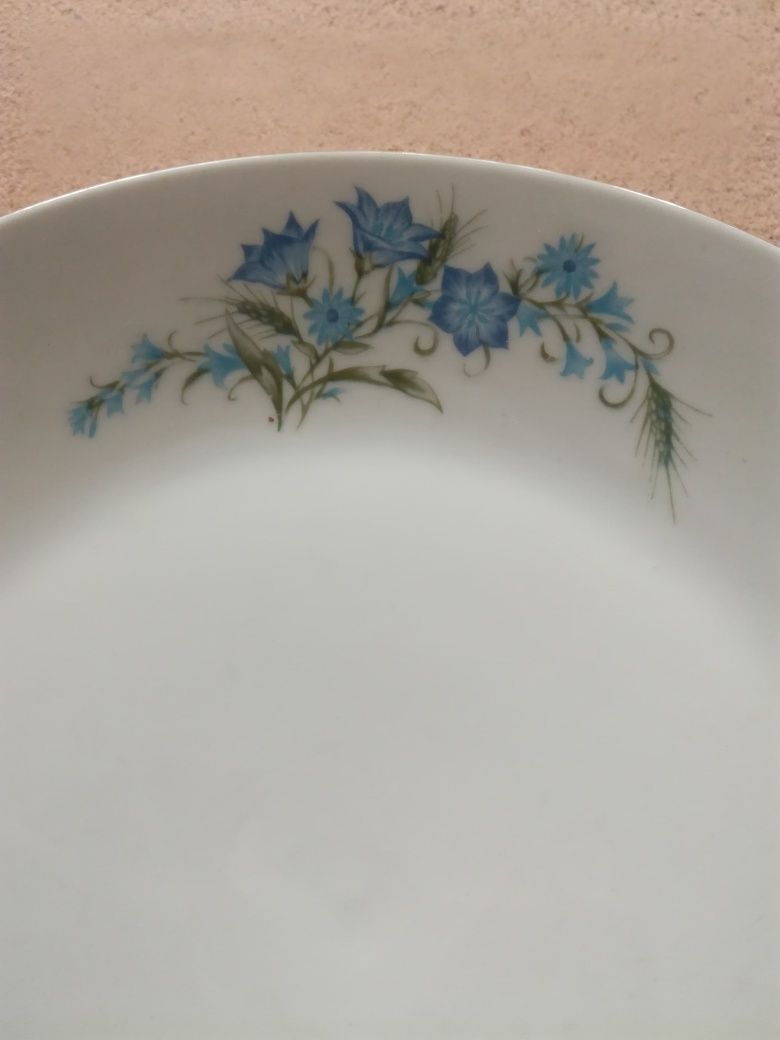 Talerz Chodzież porcelanowy porcelana niebieskie kwiatki