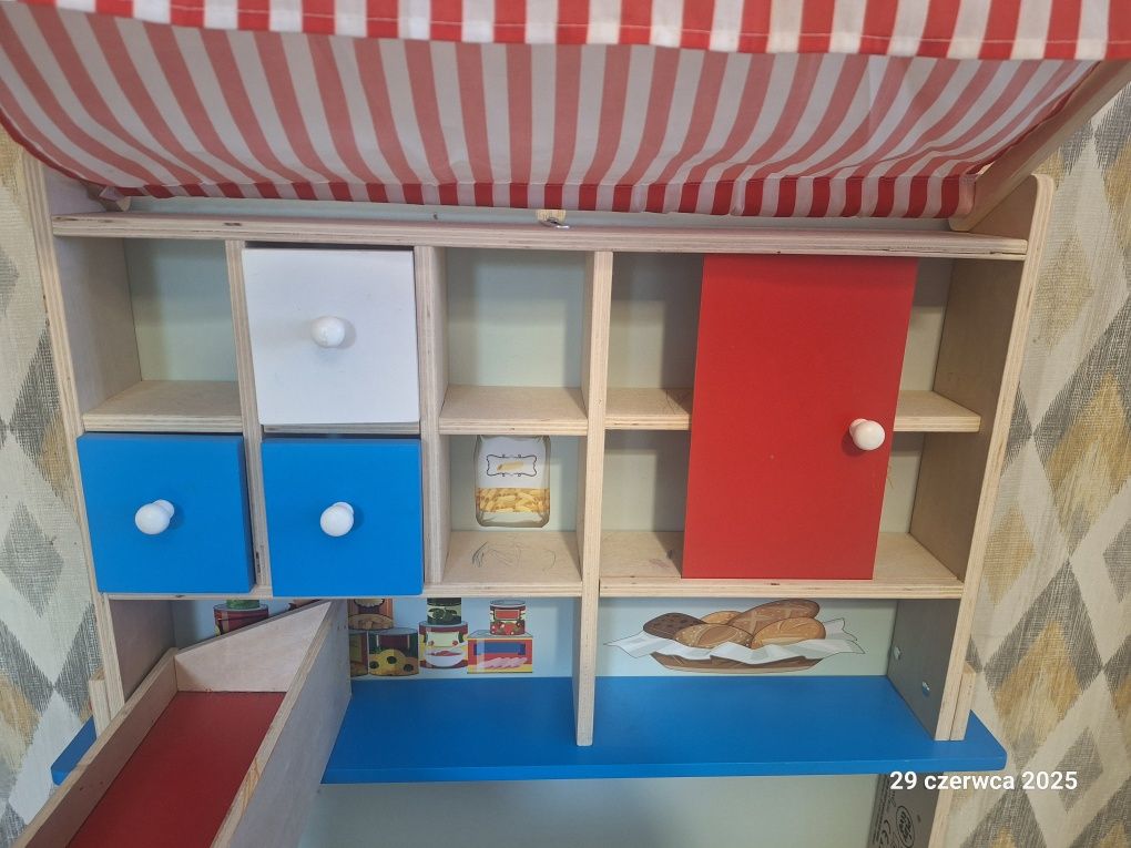 Sklep drewniany supermarket plus kasa i warzywa  Playtive Lidl
