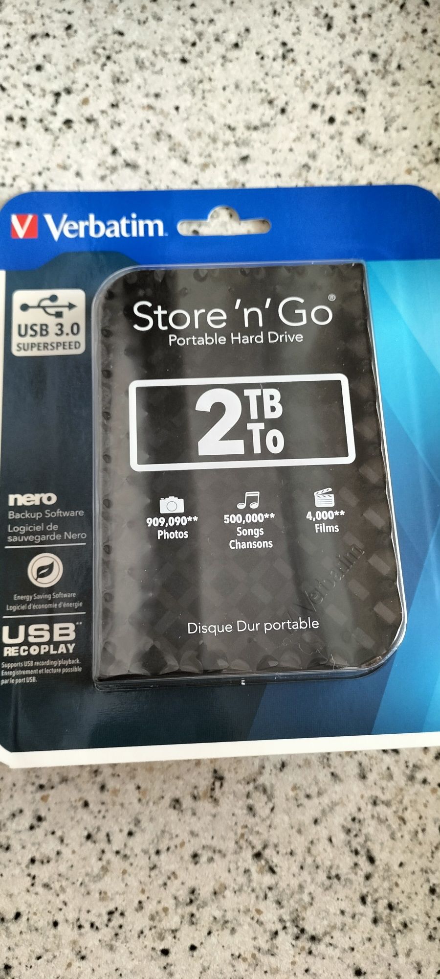 Новий не б/у. Жорсткий диск Verbatim Store'n'Go 2TB 2.5 USB 3.0
