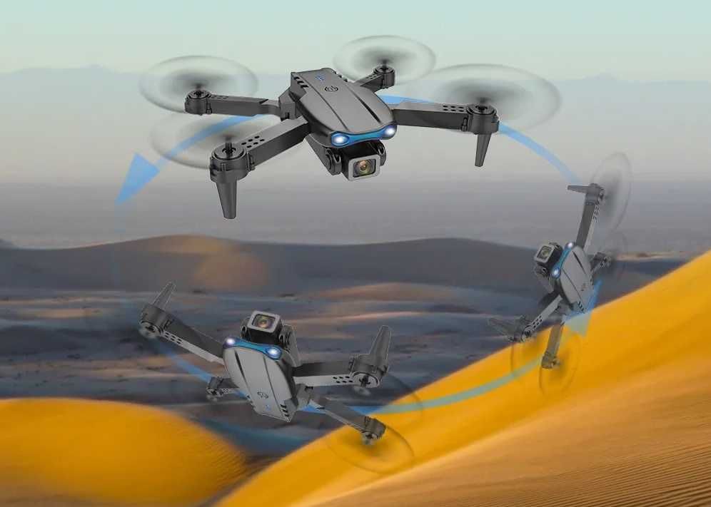Dron E99 2x Kamera 4K Zawis Unikanie Przeszkód WIFI Torba Pilot Led