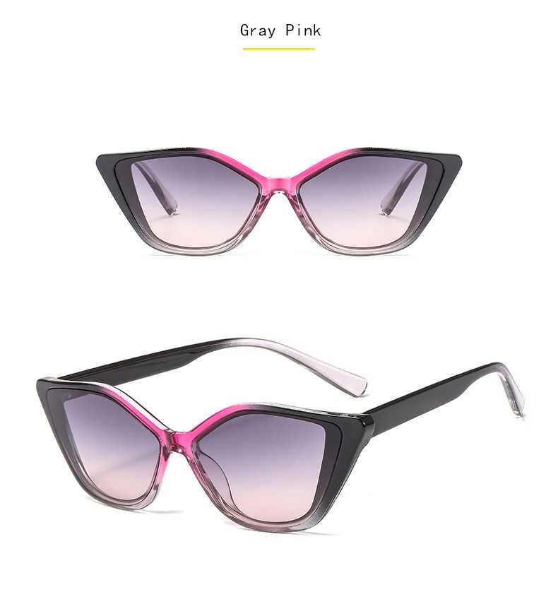 Okulary damskie różowe przeciwsłoneczne kocie oczy UV400