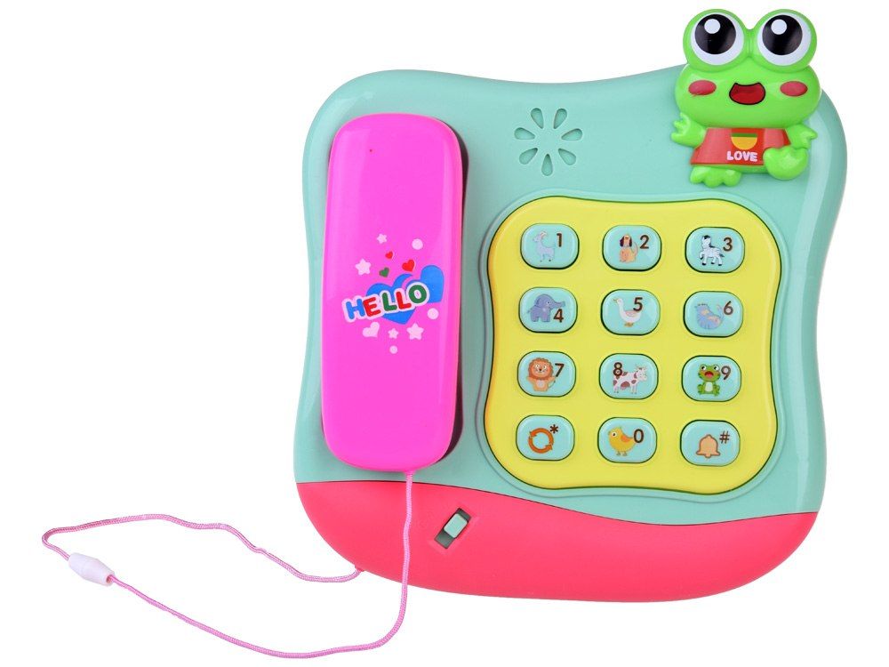 Kolorowy grający telefon z przyciskami gra melodie świeci ZA4625