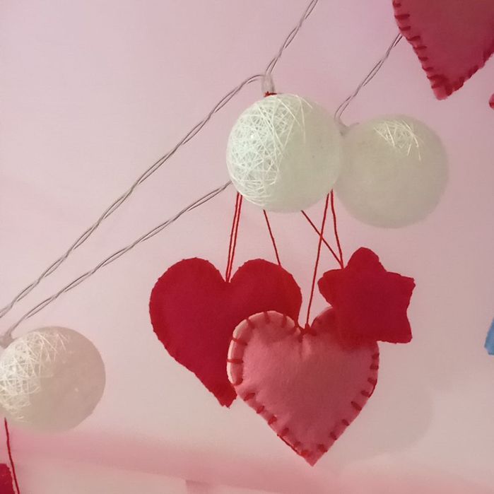 Новорічні Іграшки з фетру сердечка, зірочки