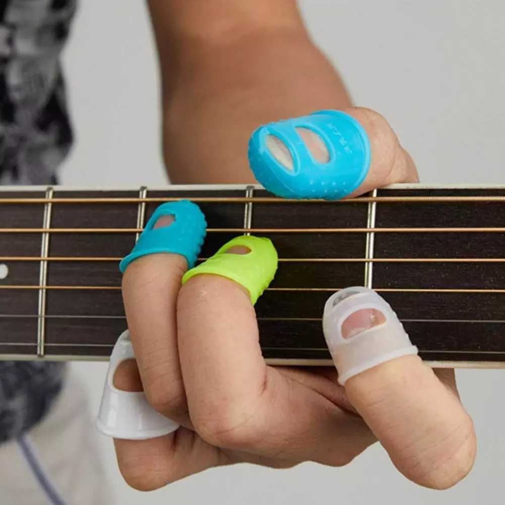Силиконовые "наперстки" на пальцы для игры на гитаре (2 комплекта)