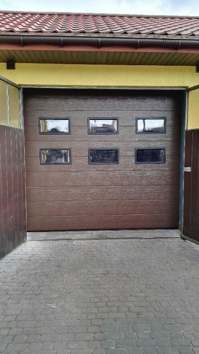 GROS Brama Garażowa Segmentowa Brązowa