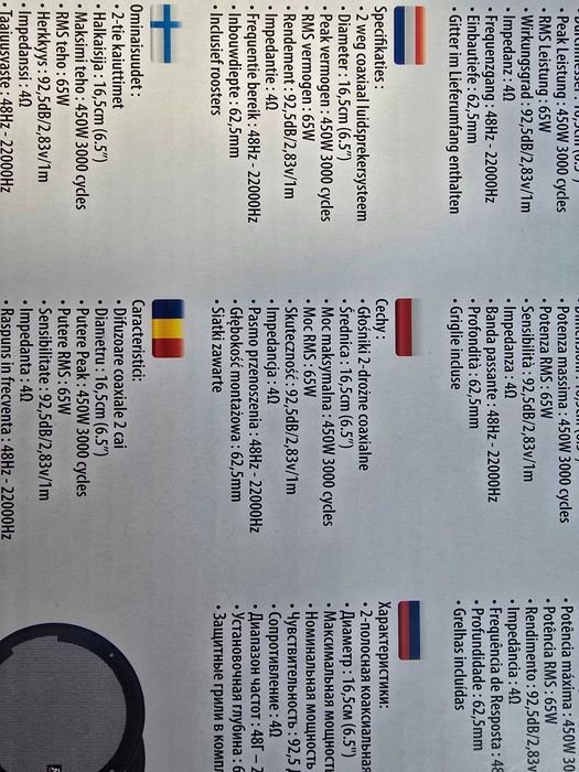 Głośniki samochodowe dwudrożne 165mm USA MTX Audio TX265C