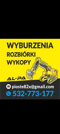 Wyburzenia rozbiórki,wykopy ,Utylizacja gruzu itp