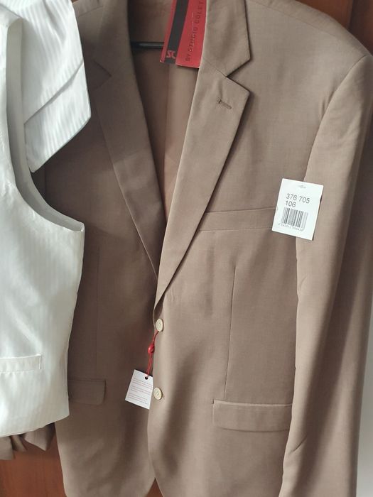 Garnitur męski marynarka spodnie kamizelka r.xl/xxl