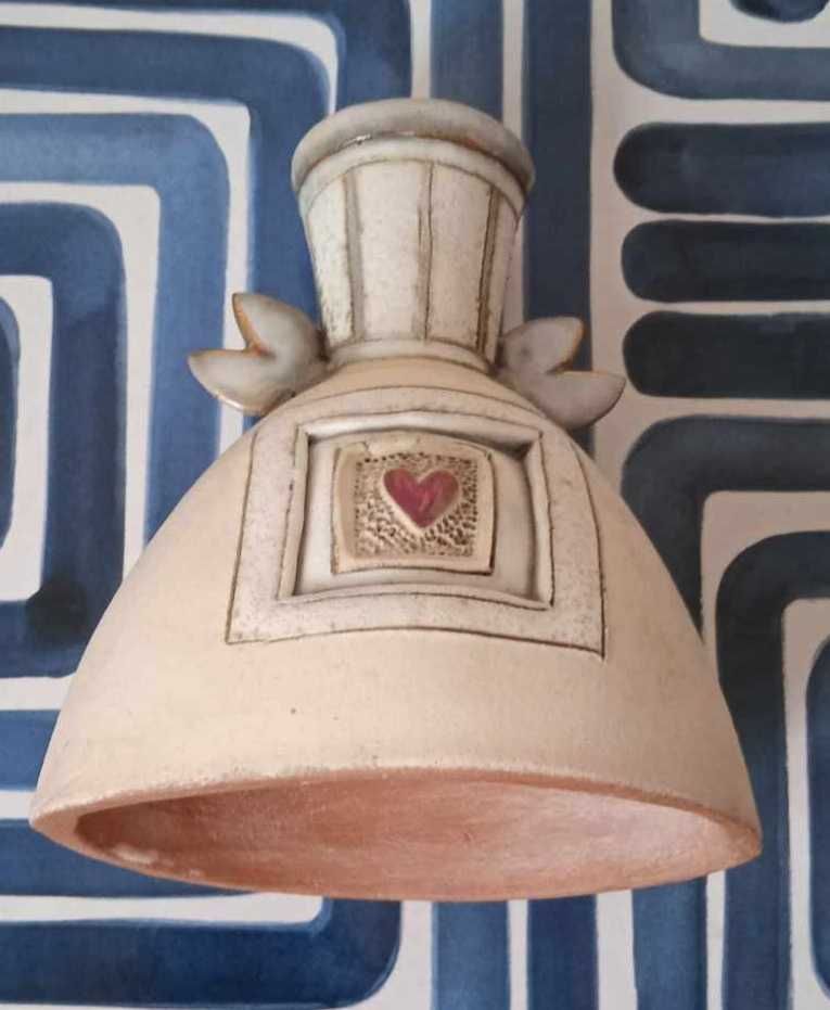 Świecznik na jedną świeczkę ceramiczny ceramika retro vintage