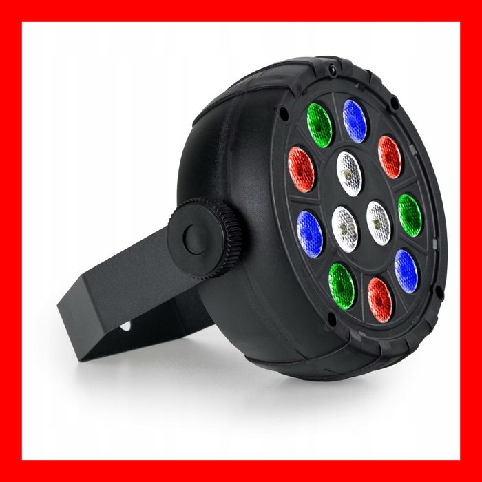 Showlite PL-12 mini reflektor imprezowy – RGBW, muzyka, USB-C