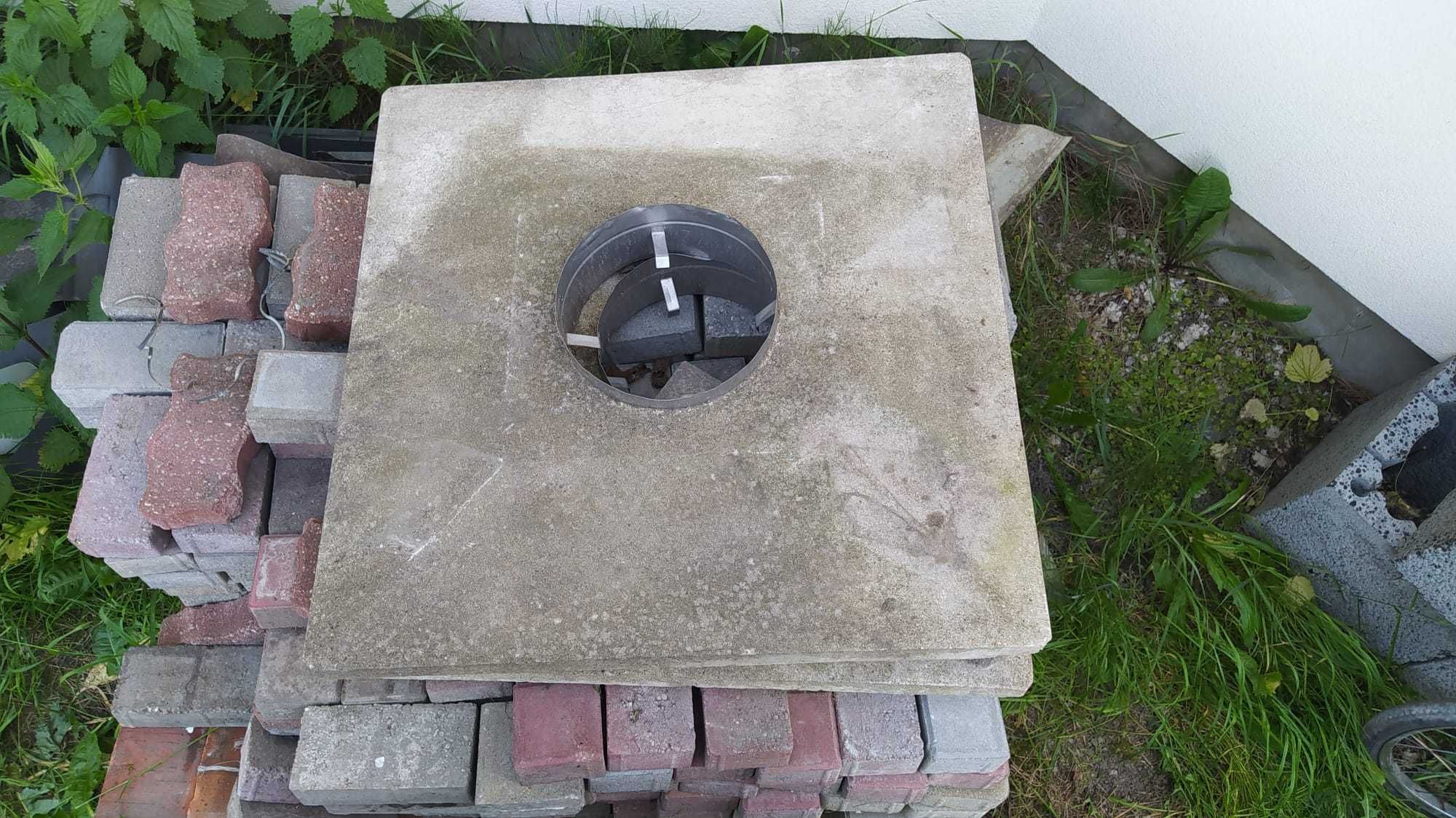Czapa kominowa betonowa, nowa kwadratowa 73cm, fi 240mm - 2 sztuki