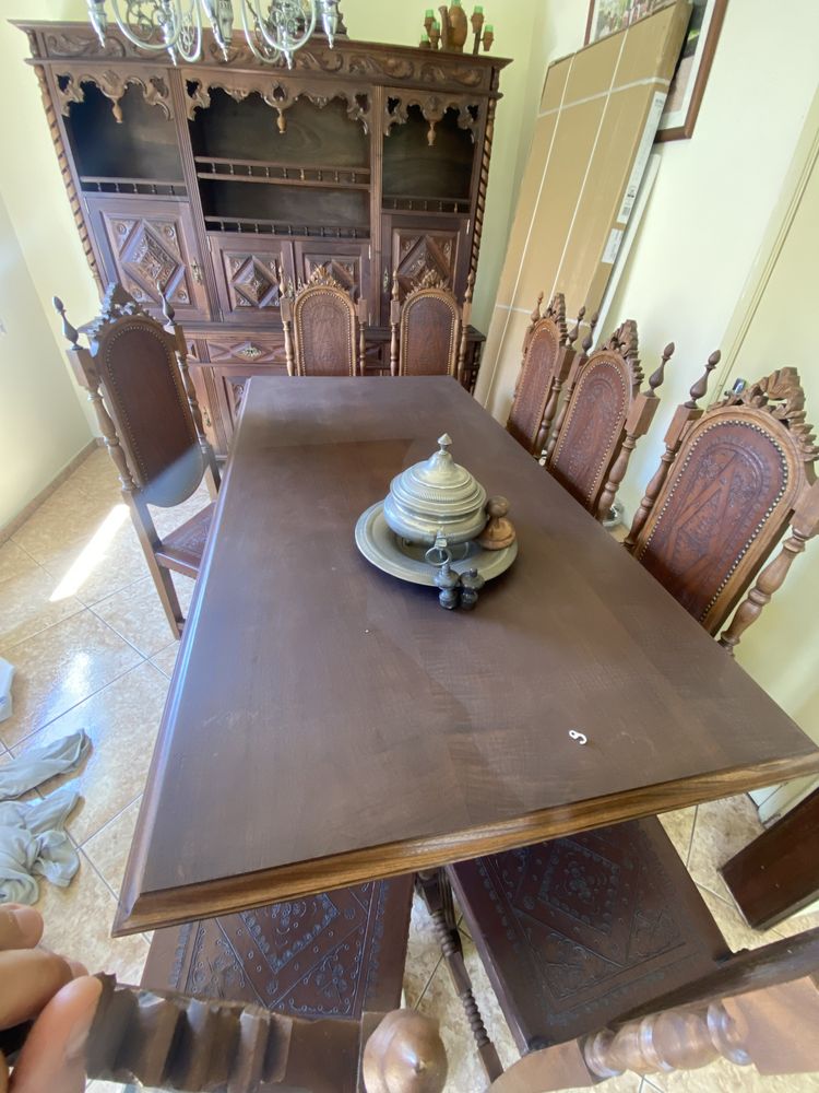 Mobilia de sala em madeira maciça
