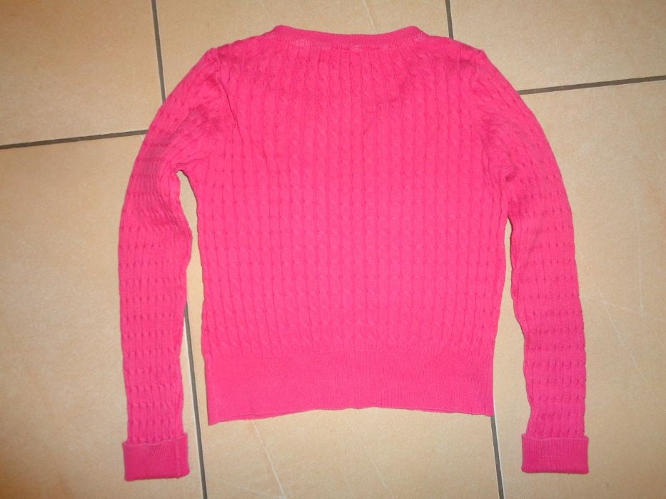 NEXT różowy sweter sweterek kardigan na guziki OKAZJA 7-8 l. / 128 cm