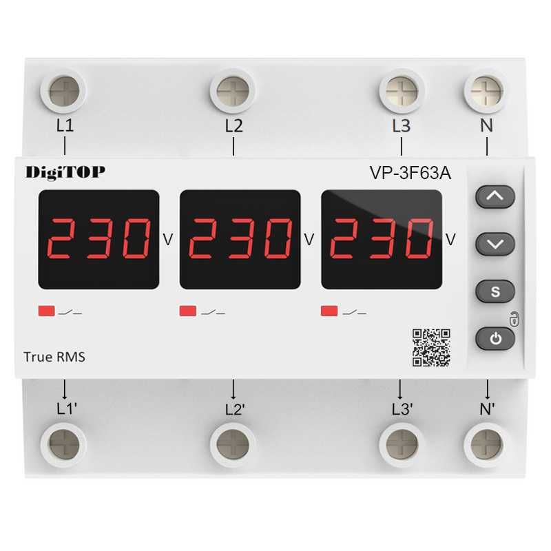 реле напругиDigiTOP VP-3F-63A M6R