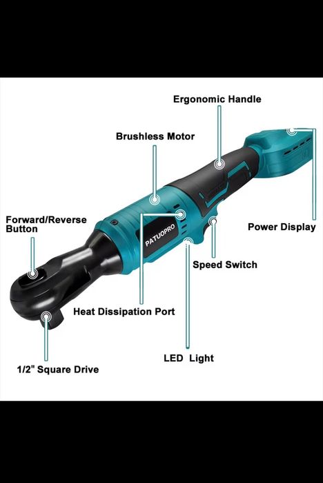 klucz zapadkowy - grzechotka 1/2", 100N.m na baterie Makita 18v