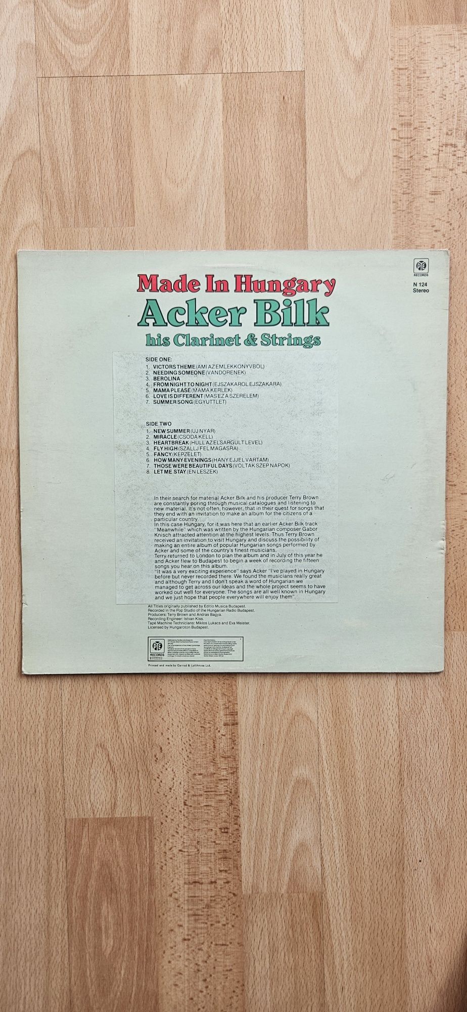 Acker Bilk - Made In Hungary (1979) winyl