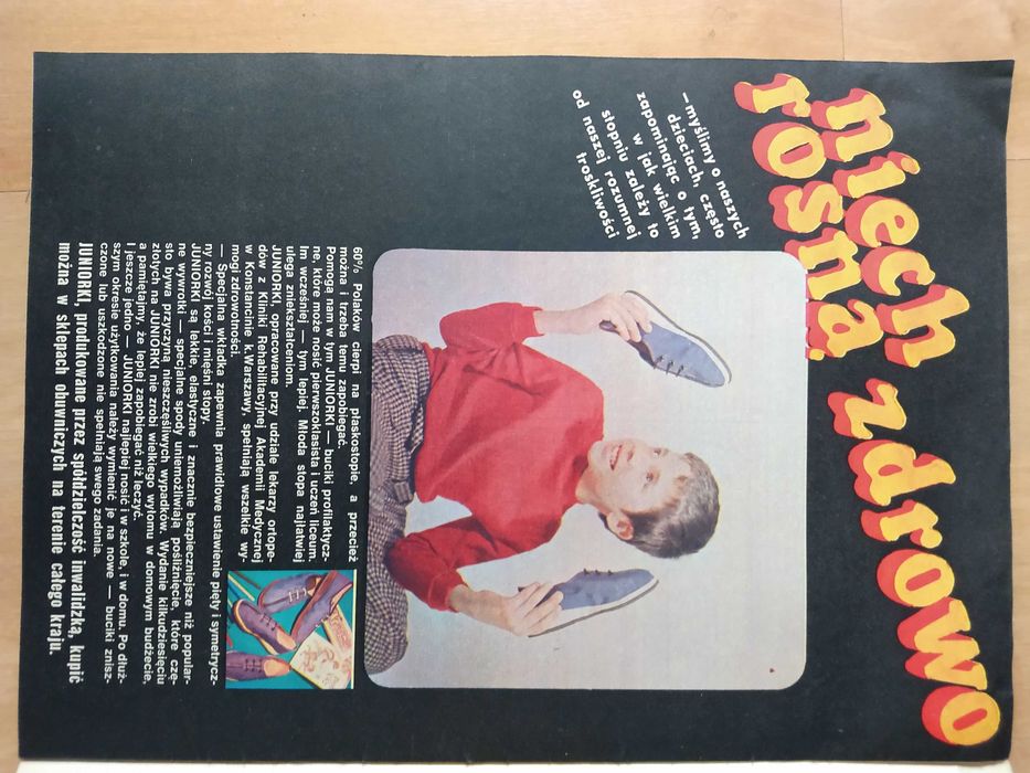 Buty Juniorki plakat reklamowy z czsopisma