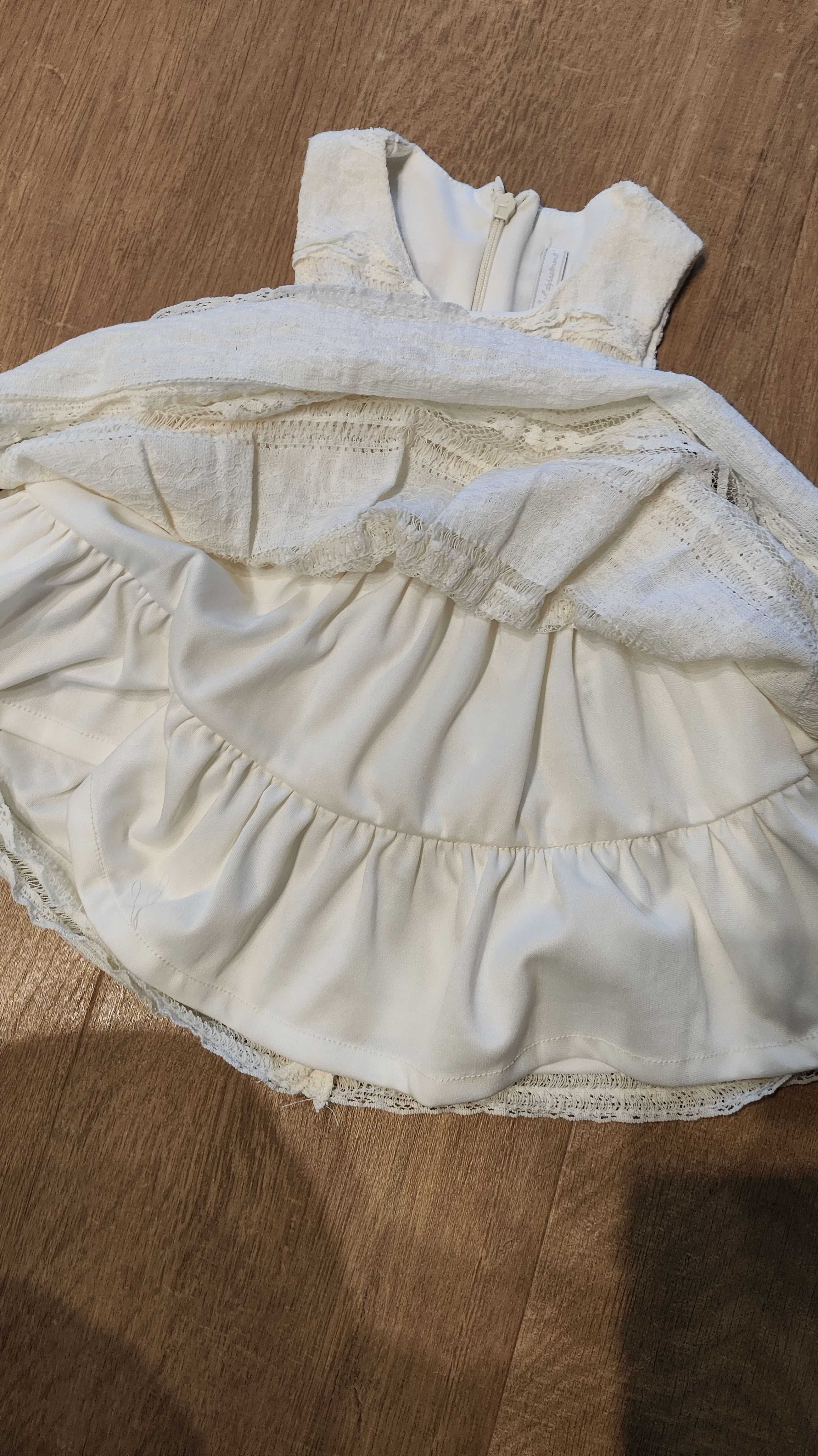 koronkowa sukienka Mayoral chrzest chrzciny rozm.74 cm boho vintage