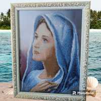 Образ Діва Марія, картина бісером, ручна робота