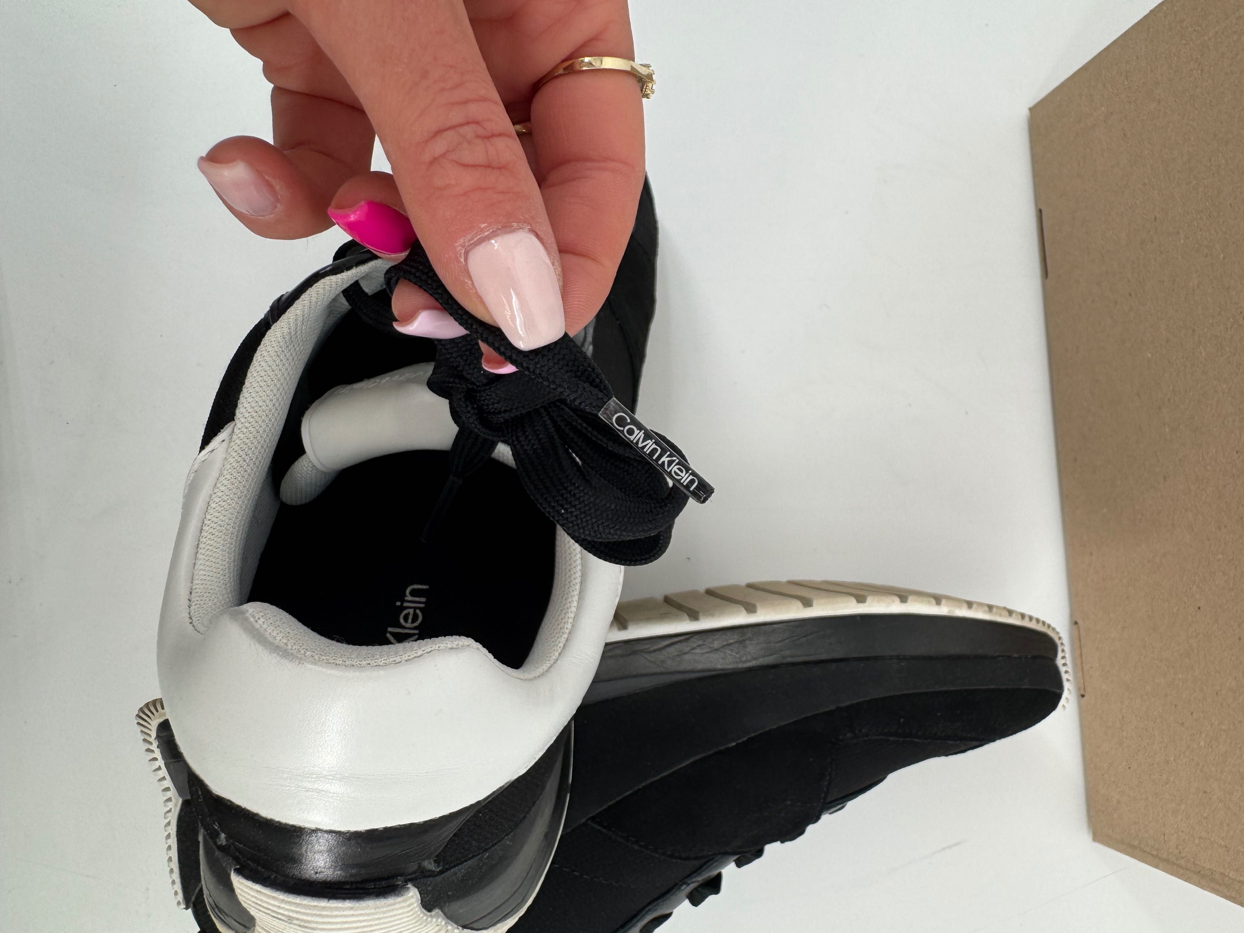 Calvin Klein sneakersy męskie czarne sportowe buty 44 skórzane
