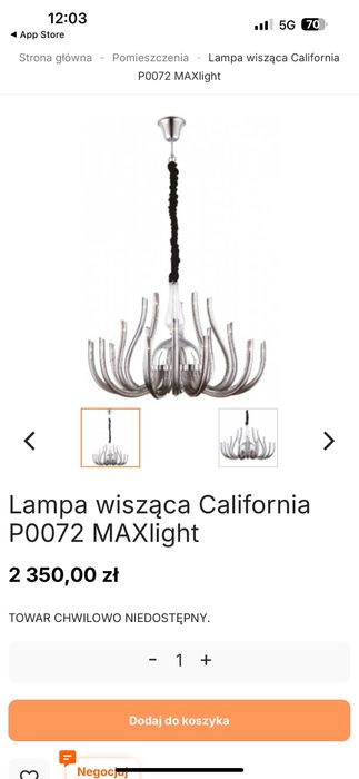 Sprzedam 2 szt lampy wiszace