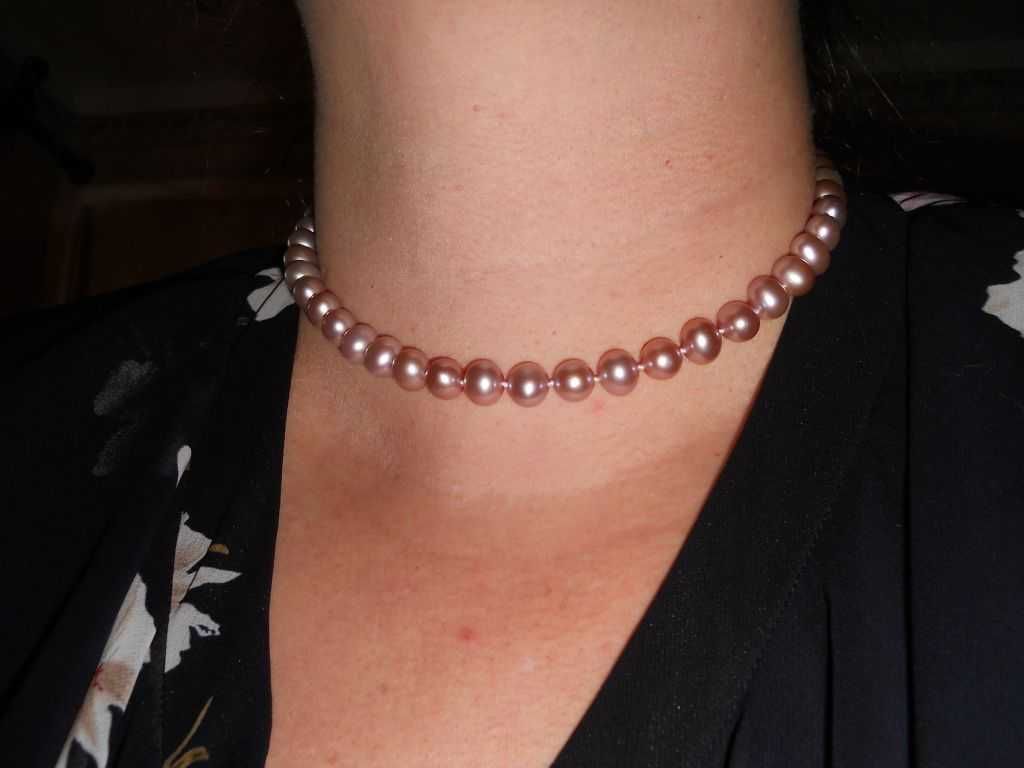 Ожерелья из крупного жемчуга 10 мм. Цвет лаванда - нежно сиреневый