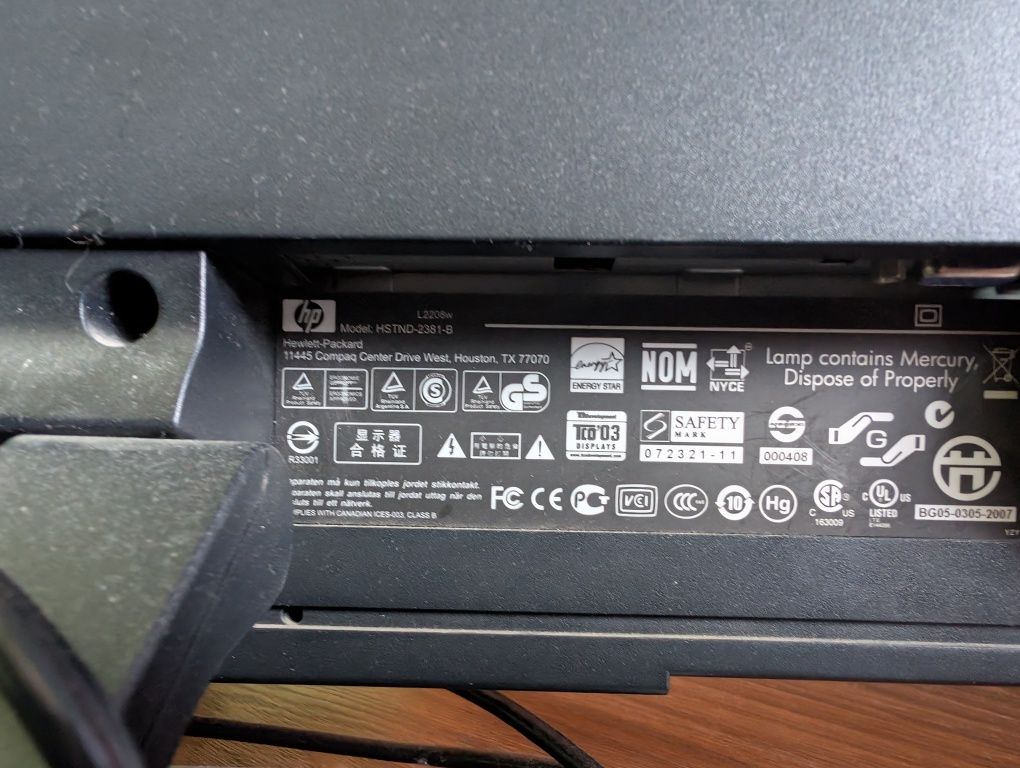 Monitor hp 22 cal