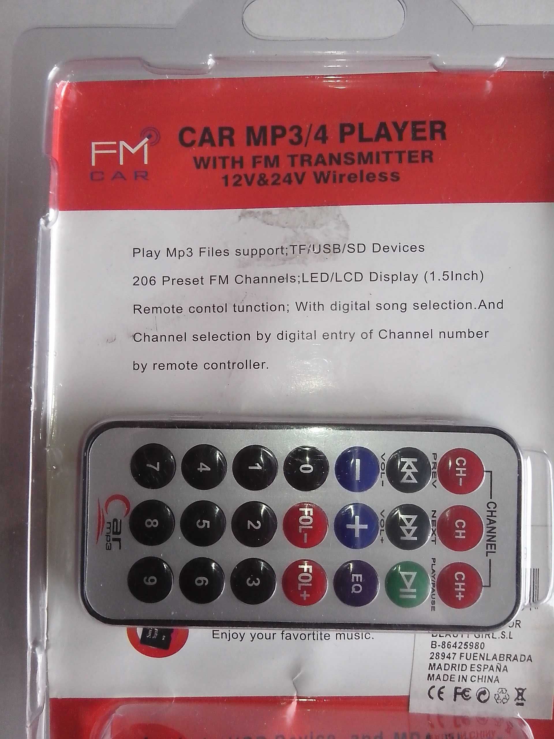 Leitor/Transmissor de MP3 para carro