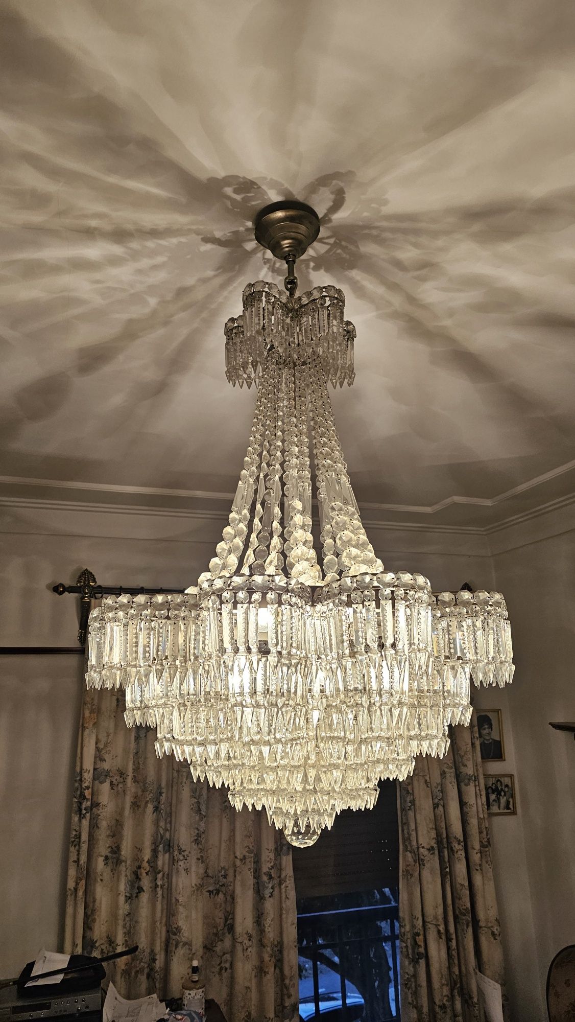Lustre chuveiro de cristal