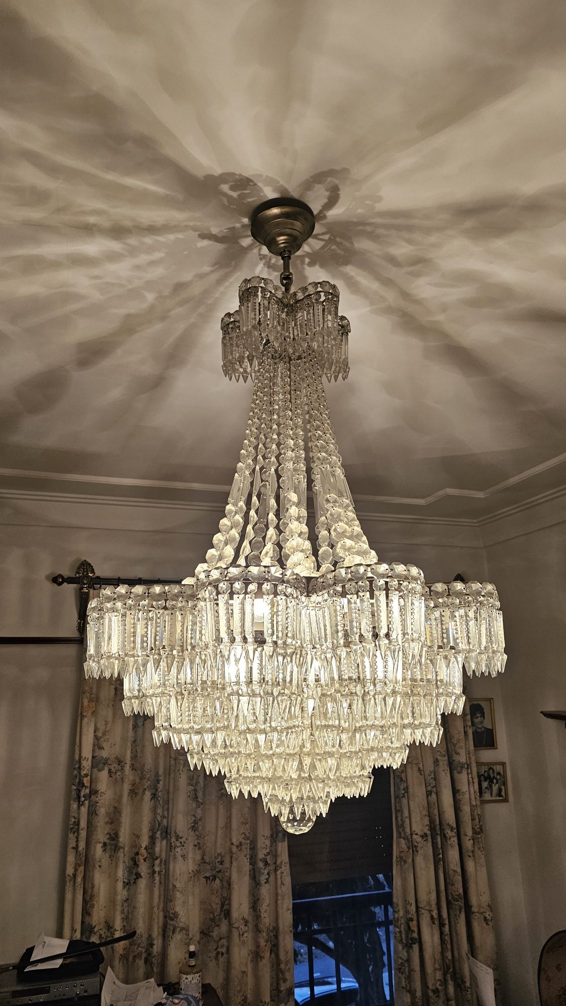 Lustre chuveiro de cristal