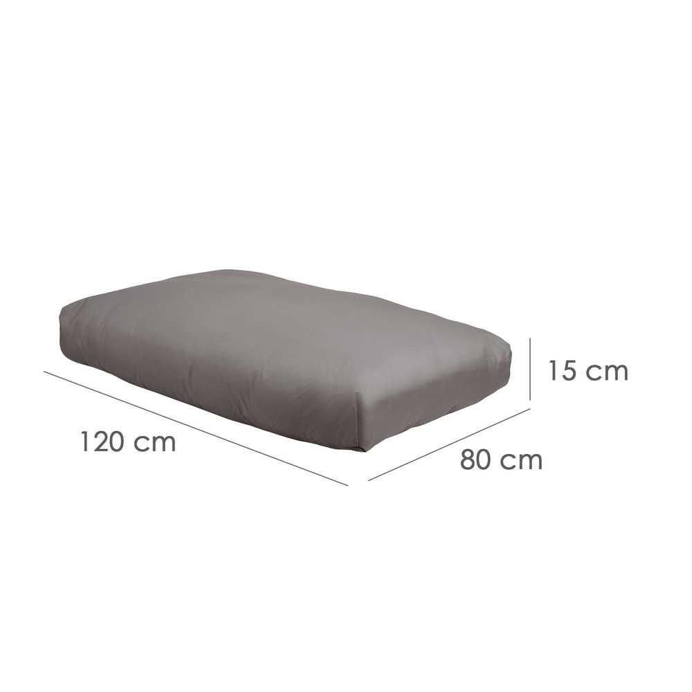 Almofada para palete assento cor cinzento 120 x 80 x 20 cm