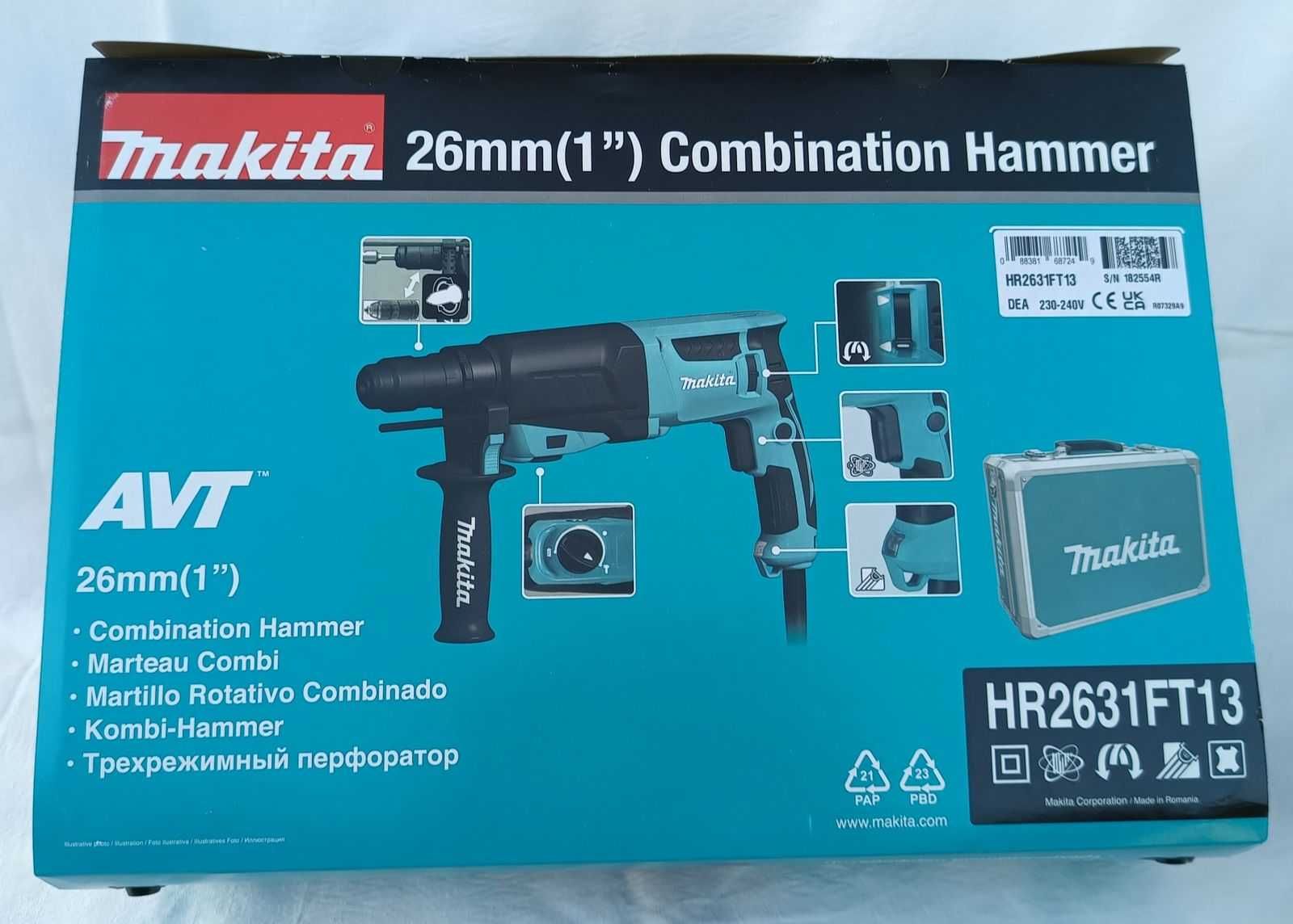 Młot Sds MAKITA wymienne futerko wiertła system avt walizka alu gwara.