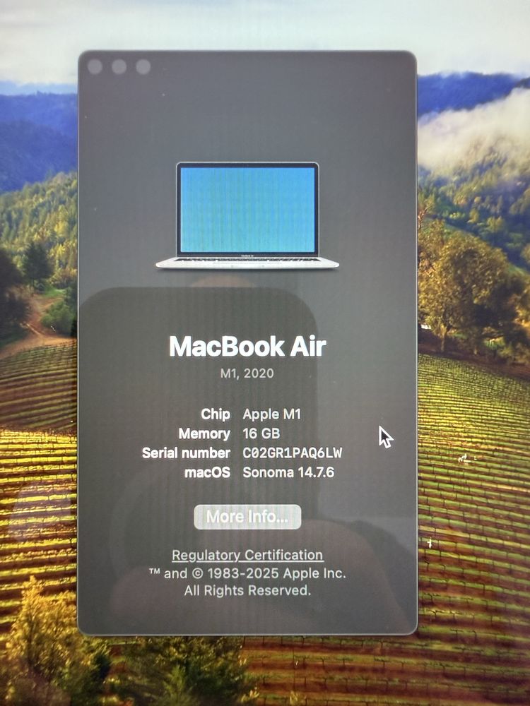 Apple Mac Book air M1 16gb ram/256gb ssd 2020. Szary.  Polecam