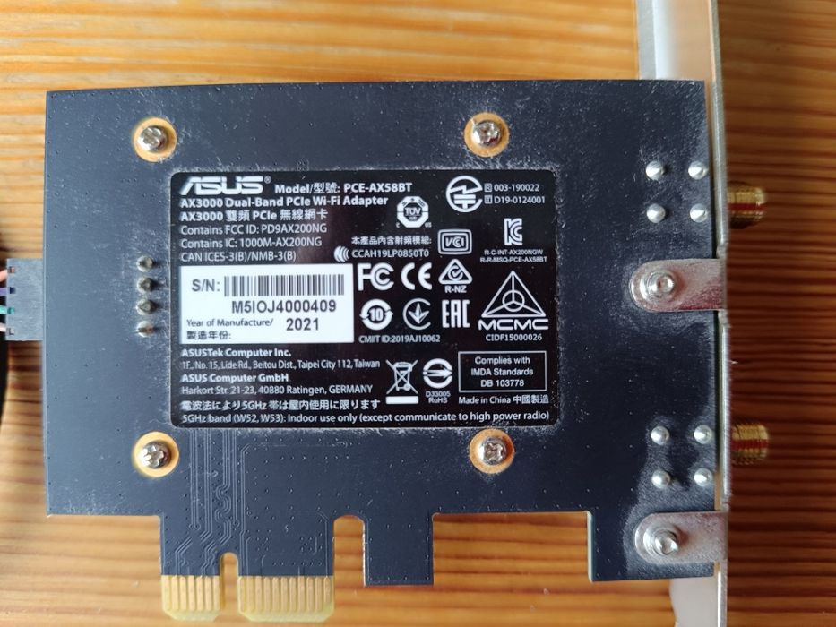 Продам WiFi 6 адаптер ASUS PCE-AX58BT